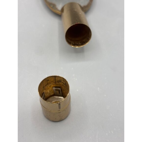 Vtg Owl Lipstick Holder With Mirror Brass Tone Retro Travel‎ Vanity - Picture 4 of 5